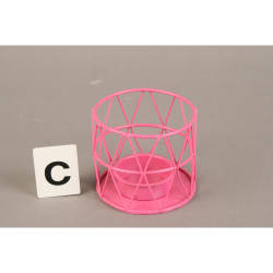 Photophore design géométrique métal rose fuschia