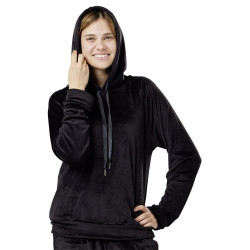 Sweat velours uni noir...
