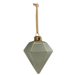 Boule de Noël en verre design origami vert