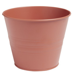Pot de fleur métal rouge Ø16xH13 cm