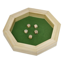 Piste de dés octogonale bois luxe marron