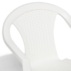 Fauteuil monobloc VIVA plastique blanc avec dossier tressé 56x53xH80cm
