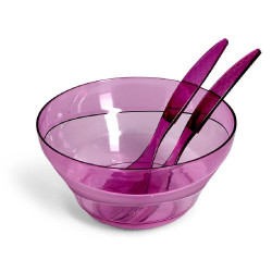 Saladier plastique Ø25cm avec couverts à salade - 3 modèles