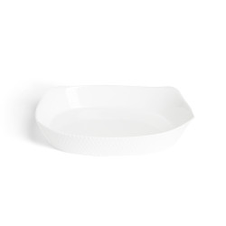 Plat rectangulaire 22x30cm Luminarc contour relief blanc