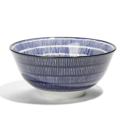 Lot de 4 coupelles 300ml porcelaine Ø15cm bleu et blanc