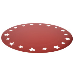 Sous assiette jetable rouge bord design étoiles ajourés x4