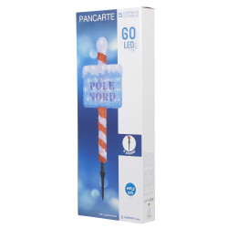 Borne lumineuse avec panneau inscription pôle nord