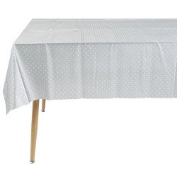 Nappe en papier grise à pois blancs