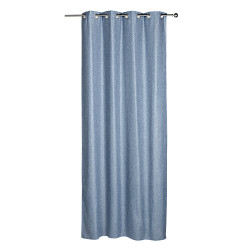 Rideau à oeillets effet chiné bleu