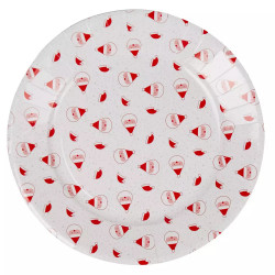 Assiette en carton fond blanc design père noël x8