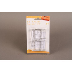 Pince nappe transparent x4