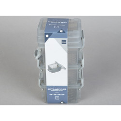 Mini boîte en plastique transparent fermeture clips 0,30L x3