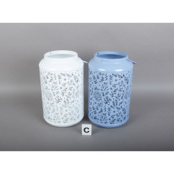 Lanterne coraux ajourés métal