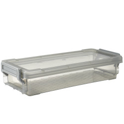 Boîte de rangement avec fermeture à clip gris 4 L