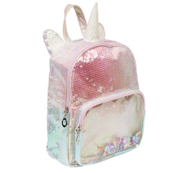 Sac à dos licorne sequin rose