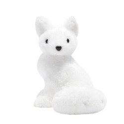 Renard polaire assis à poser déco Noël