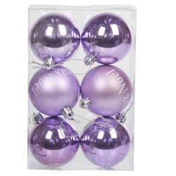 Boule de Noël violet x6