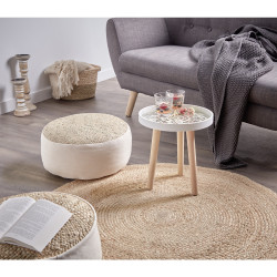 Pouf rond bi-matière...