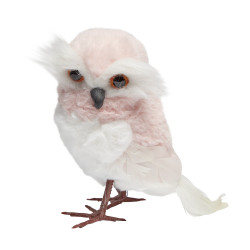 Décoration de Noël à poser hibou plume