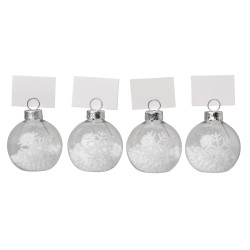 Boule porte-nom avec billes blanches x4