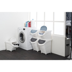Boîte de rangement blanche avec couvercle 20 L